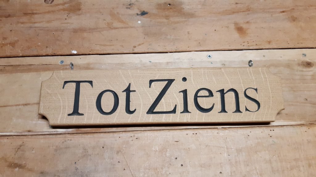 Een tot ziens bordje gefreest